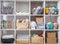 Yarn storage organization textile hobby supplies contemporary cupboard shelves