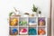 Yarn storage organization textile hobby supplies contemporary cupboard shelves