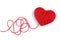 Yarn of wool in heart shape symbol