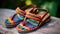 Yarn-wrapped flip-flops summer footwear