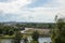 Yaroslavl. View from height. View from the monastery belfry of the Transfiguration monastery. Modern buildings in the old town