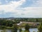 Yaroslavl. View from height. View from the monastery belfry of the Transfiguration monastery. Modern buildings in the old town