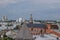 Yaroslavl. View from height. View from the monastery belfry of the Transfiguration monastery. Modern buildings in the old town