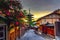 Yasaka Pagoda and Sannen Zaka Street at sunset, Kyoto, Japan