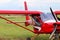 Yaslo, Poland - july 3 2018: Red light two-seater turboprop aircraft of red color. Airshow free time spending time for entertainme