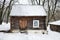 Yasnaya Polyana  Tula Region  Russia - 2021-01-04: Old traditional russian wooden house izba