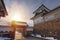 Yatsuo, Toyama, Japan Town Skyline in Winter