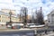 Yauzsky Boulevard in winter, in sunny weather