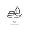 yawl outline icon. isolated line vector illustration from transportation collection. editable thin stroke yawl icon on white