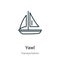 Yawl outline vector icon. Thin line black yawl icon, flat vector simple element illustration from editable transportation concept