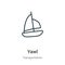 Yawl outline vector icon. Thin line black yawl icon, flat vector simple element illustration from editable transportation concept