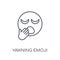 Yawning emoji linear icon. Modern outline Yawning emoji logo con