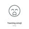 Yawning emoji outline vector icon. Thin line black yawning emoji icon, flat vector simple element illustration from editable emoji