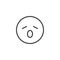 Yawning face emoji line icon