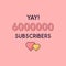 Yay 6000000 Subscribers celebration, Greeting card for 6m social Subscribers