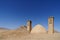 YAZD IRAN View of Zoroastrian buildings from the tower of silence in yazd in iran