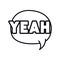 Yeah comic words in speech bubble isolated icon