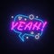 YEAH neon sign vector. Comic speech bubble with expression text YEAH, Design template neon sign, light banner, neon