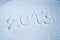 Year 2013 written in the Snow