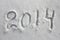 Year 2014 written in snow for the christmas