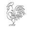 Year 2017 symbol Chinese Rooster. Hand drawing