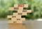 Year 2017 to 2023 on wooden cubes. Beginning happiness new year concept and build new plan idea