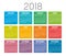 Year 2018 calendar vector template