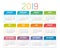 Year 2019 calendar vector template