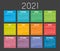 Year 2021 colorful French calendar