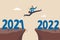 Year 2022 hope, new year resolution or success opportunity, change to new business bright future, overcome business difficulty