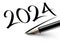 The year 2024 written in fountain pen as a signature