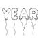 Year balloons air celebration isolated icon