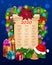 Year calendar paper scroll with Christmas garland