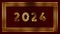 Year change 2024 - luxury gold digits on decorative frame background