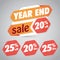 Year End Sale 20% 25% Off Discount Tag for Marketing Retail Element Design