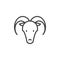 Year of goat line icon