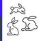 Year of the rabbit, black water rabbit, new year 2023, icon vector