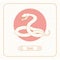 Year snake Chinese horoscope vector line art and pattern on white background.