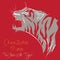 The Year of the Tiger, China zodiac sign and symbol brush stroke design