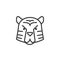 Year of tiger line icon