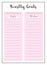 Yearly goals and wishes pink creative planner page design