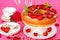 Yeast ring cake with strawberry