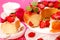 Yeast ring cake with strawberry