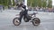 Yekaterinburg, Russia-August, 2019: Extreme performance on a motorcycle. Action. Professional performance of motorcycle