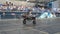 Yekaterinburg, Russia-August, 2019: Quad bike rider at moto festival. Action. Beautiful exciting performance of ATV
