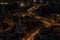Yekaterinburg view from above night river Iset winter