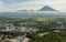 Yelizovo town and Avachinskaya group of volcanoes.