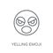 Yelling emoji linear icon. Modern outline Yelling emoji logo con