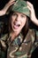 Yelling Military Woman