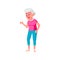 yelling old woman screaming at friends in retirement home cartoon vector